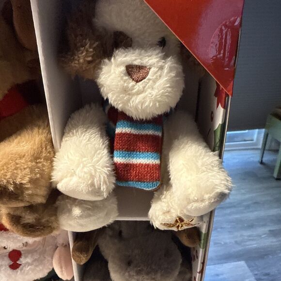 NIB 12 Piece Hugfun Plush Christmas Ornament Collection Snowmen Reindeer Moose - Picture 12 of 15